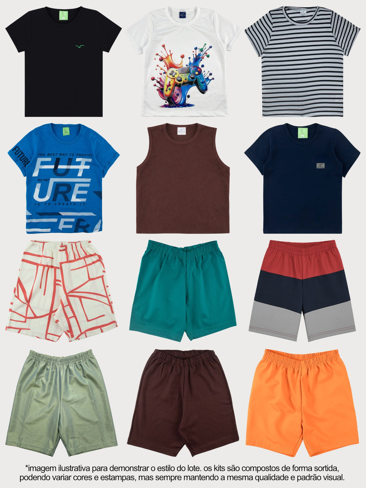 Kit 10 Peças (5 Conjuntos) Sortidos Menino Verão