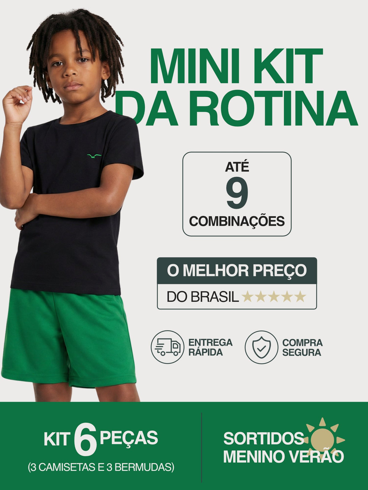 Kit 6 Peças (3 Conjuntos) Sortidos Menino Verão