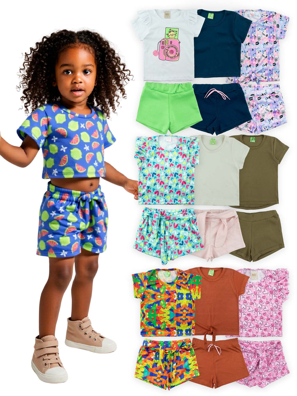 Kit 3 Conjuntos (6 Peças) Sortidos Menina Verão