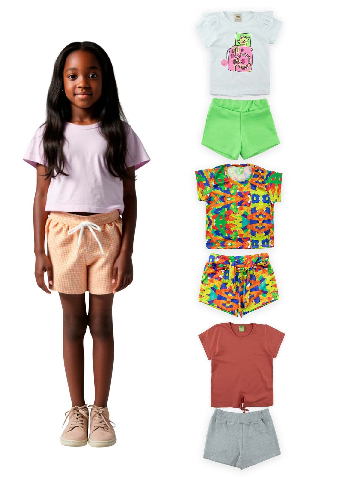 Kit 3 Conjuntos (6 Peças) Sortidos Menina Verão