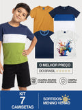 Kit 7 Camisetas Sortidas infantil Menino Verão