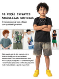 Kit 10 Peças (5 Conjuntos) Sortidos Menino Verão Roupa Confortável